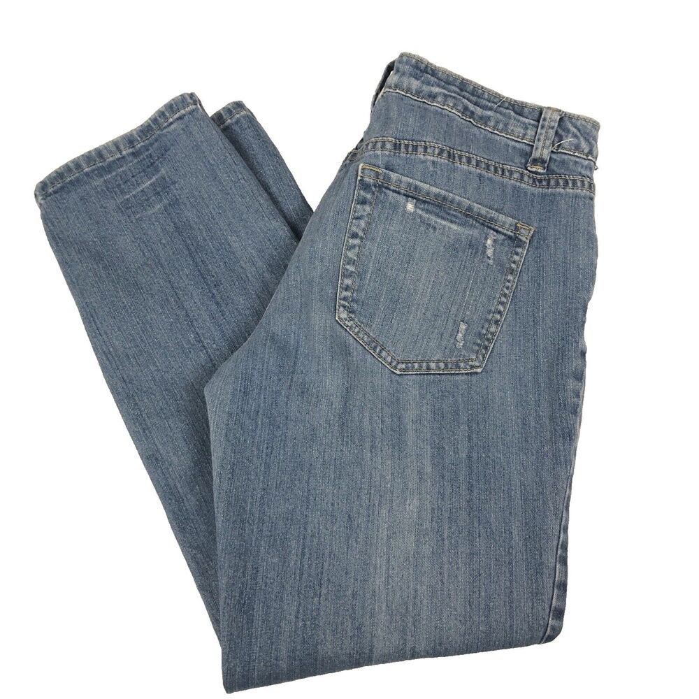 Womens Size 6 Distressed Stretch Denim Blue Jeans